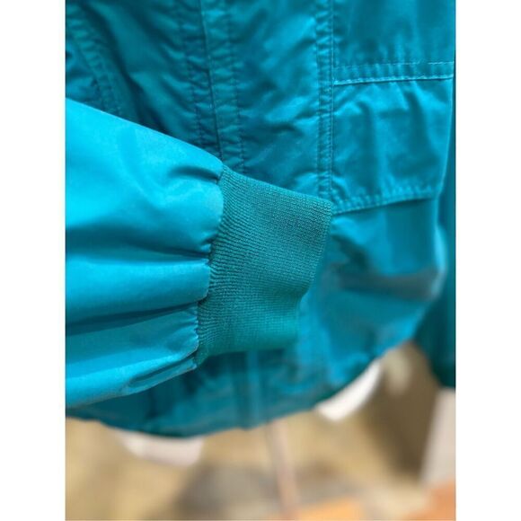 Whitefish Bay M retro 90’s oversized teal-purple nylon lined jacket w-double fro - Picture 7 of 11